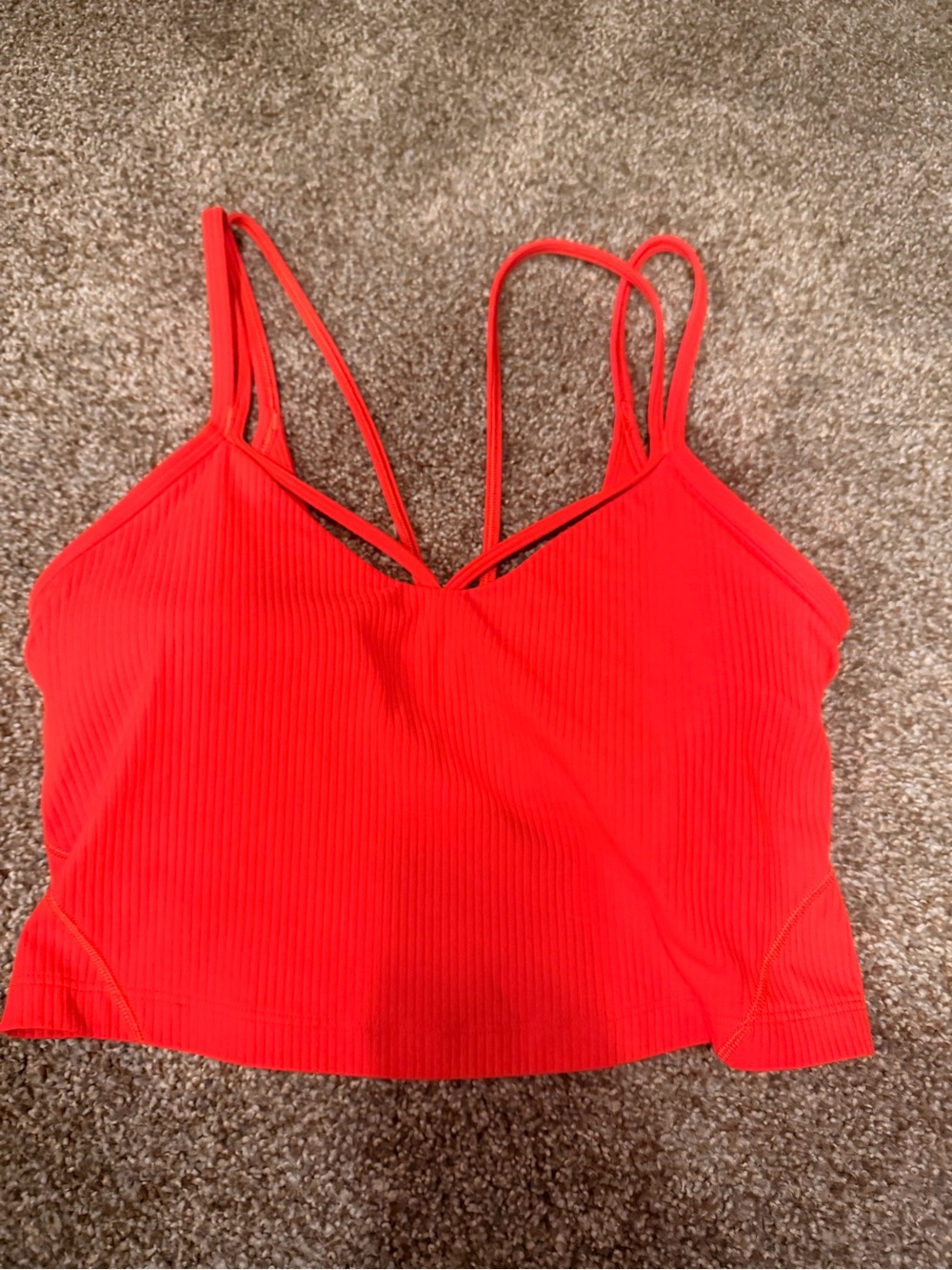 lululemon athletica Bright Red Ribbed Double-Strap Tank